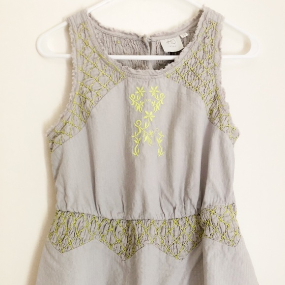 Anthropologie Embroidered Gray Peplum Top - Picture 1 of 5